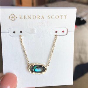 NWT Elisa Gold Abalone Shell Necklace Brand New with Dust Bag